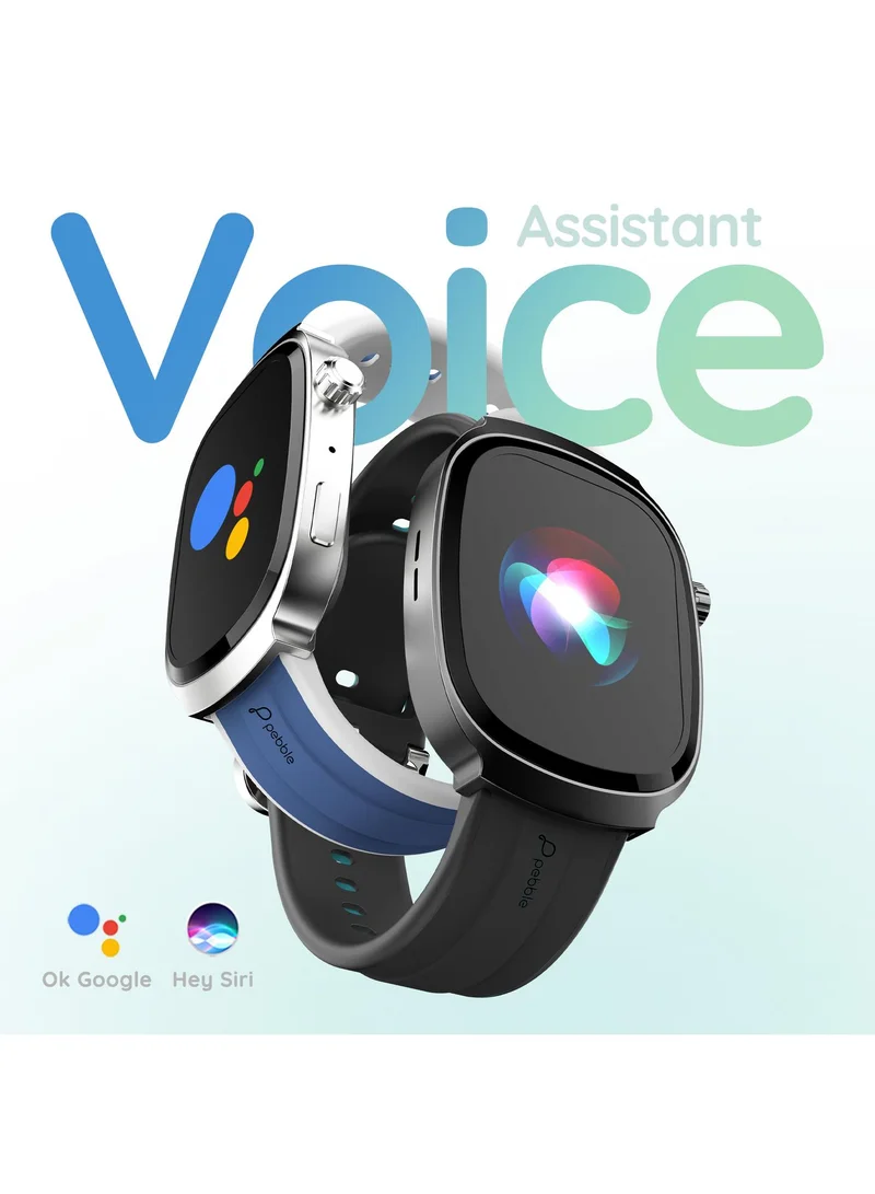 Pebble Axis 1.96" AMOLED Smartwatch for Men and Women, Bluetooth Calling, Always On Display, SpO2 & Heart Rate Monitoring, Rotating Crown, Multi-Sports Modes