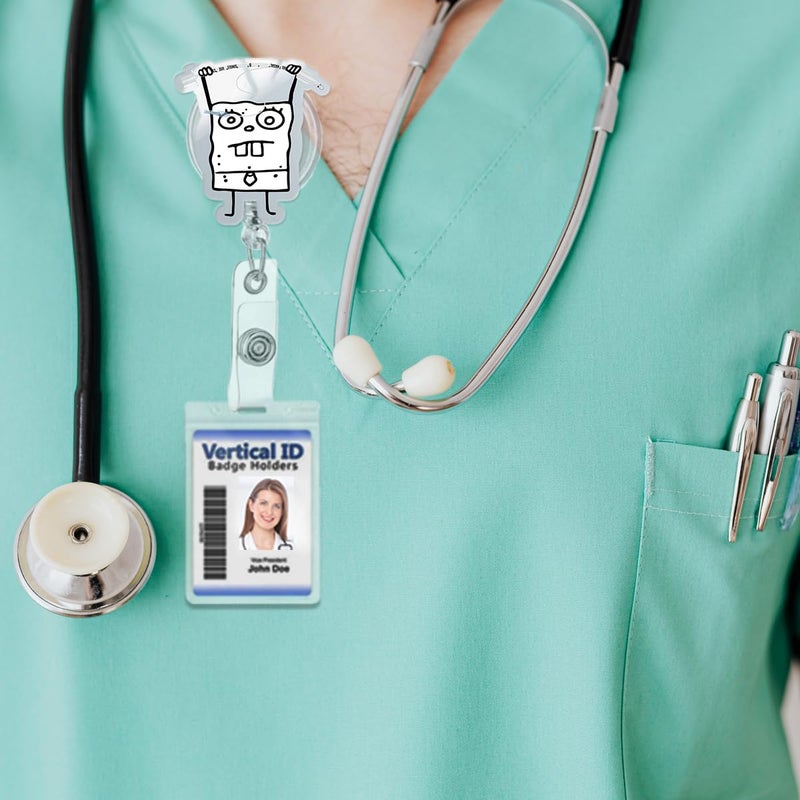 963RW Funny Badge Reel Hospital ID Retractable Holder with Acrylic Clip, Cute Nurse Accessory for RN, MD, Critical Care, ICU, Healthcare - Image 3