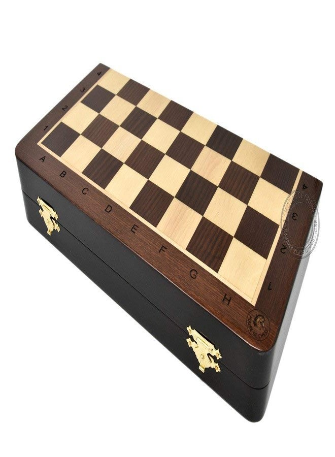 House of Chess - 12 Inches Wooden Magnetic Folding Travel Chess Set/Board - 2 Extra Knights, 2 Extra Pawns, 2 Extra Queens & Algebraic Notation - Handmade - Premium Quality - Image 3