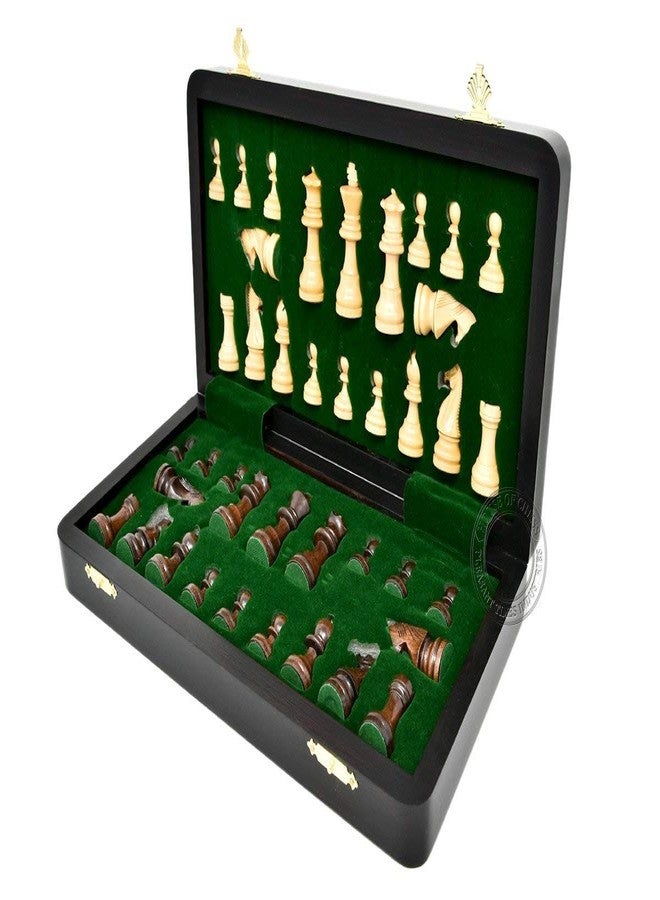 House of Chess - 12 Inches Wooden Magnetic Folding Travel Chess Set/Board - 2 Extra Knights, 2 Extra Pawns, 2 Extra Queens & Algebraic Notation - Handmade - Premium Quality - Image 4