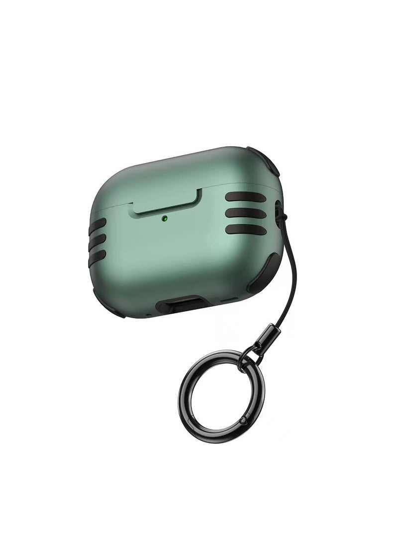 AirPods 3 Case Cover for Women Men, Cat Shaped Design Protective Case with Carabiner Compatible with Airpods 3rd Generation 2021 Green - Image 1