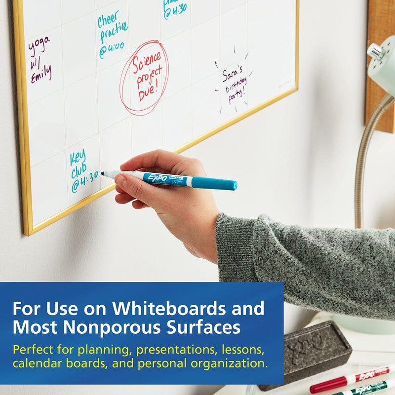 EXPO Dry Erase Markers Whiteboard Markers with Low Odor Ink Fine Tip Assorted Vibrant Colors 21 Count - Image 2