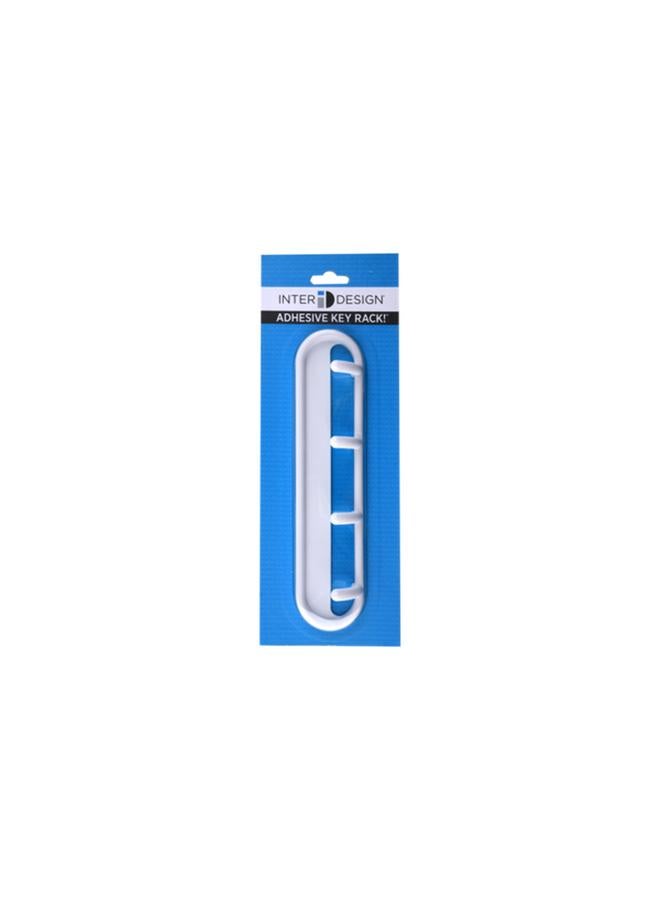 InterDesign Adhesive Key Hook Rack White Medium  - Image 1