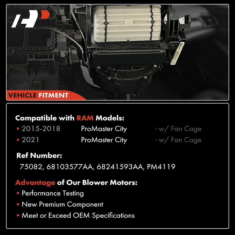 A-Premium HVAC Blower Heater Motor with Fan Cage - Image 3