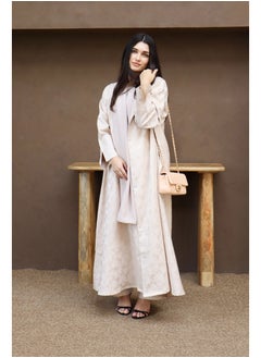 Jimmy Le Bond Luxury Full-Length Abaya with Matching Scarf – Beige  - Image 1