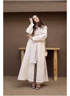 Jimmy Le Bond Luxury Full-Length Abaya with Matching Scarf – Beige  - Image 3