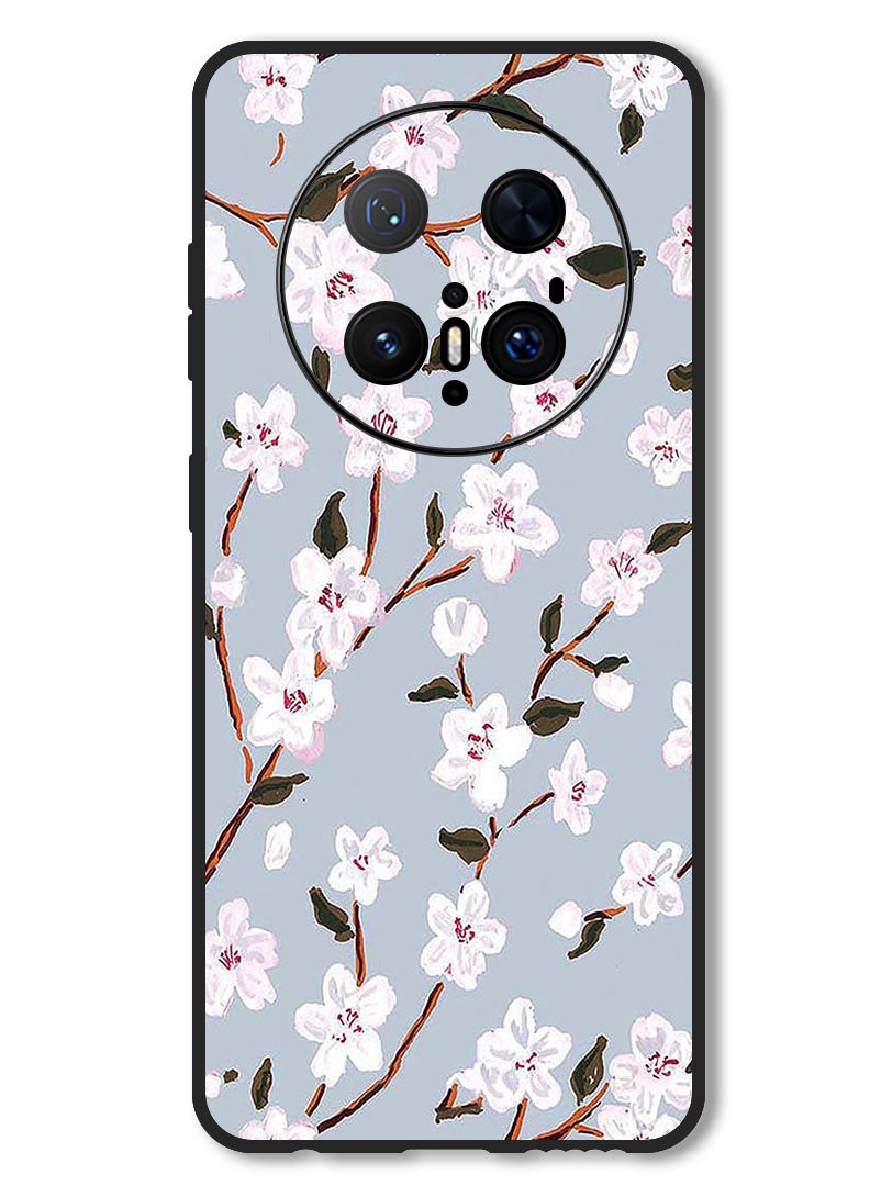 Theodor Case Compatible with Huawei Mate 70 Pro/ 70 Pro + Protection Shockproof Bumper Cover White Flower - Image 1