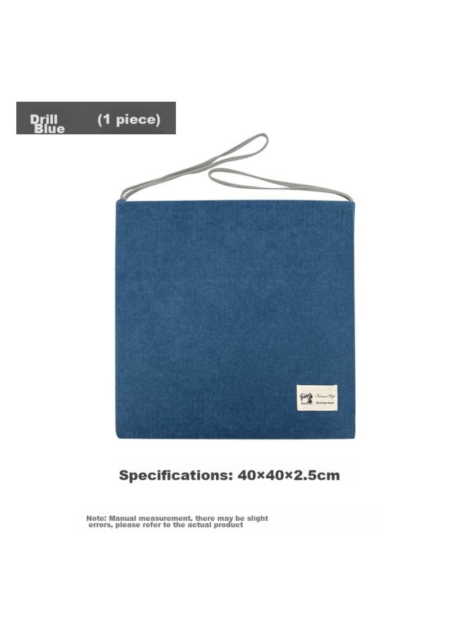 Foojo Four-season Chair Cushion, Hard Cotton Chair Pad, Simple Chenille Four-season Seat Cover, Cobalt Blue, 40*40cm - Image 5