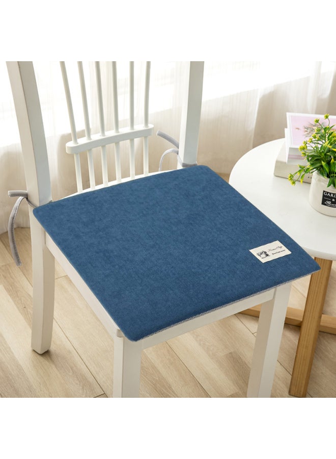 Foojo Four-season Chair Cushion, Hard Cotton Chair Pad, Simple Chenille Four-season Seat Cover, Cobalt Blue, 40*40cm - Image 1