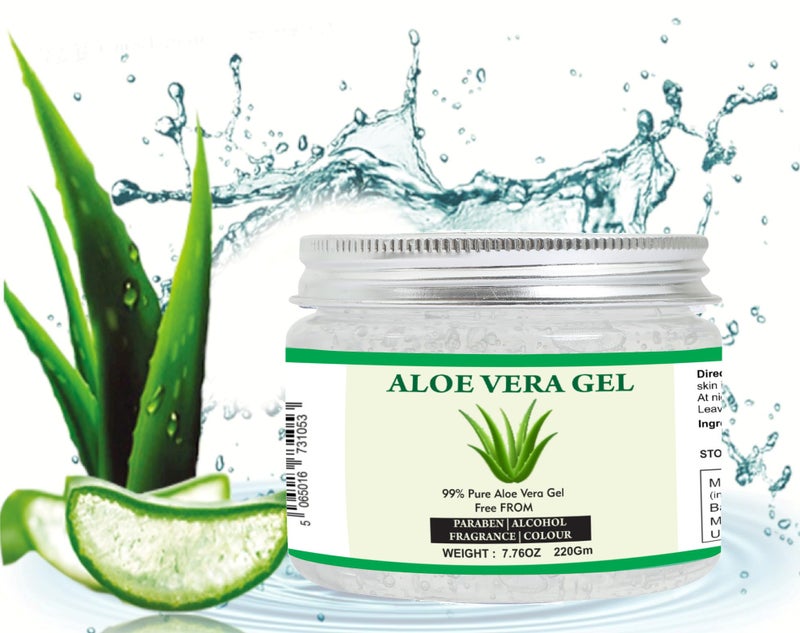 Raslok Aloe Vera Gel | 100% Pure Natural Aloe Gel | For Moisturizing Face Skin & Hair Care,Durable Moisturizing Hydrating Soothing | Non-Sticky (7.76 oz) - Image 4