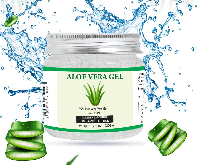 Raslok Aloe Vera Gel | 100% Pure Natural Aloe Gel | For Moisturizing Face Skin & Hair Care,Durable Moisturizing Hydrating Soothing | Non-Sticky (7.76 oz) - Image 2