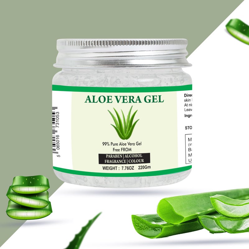 Raslok Aloe Vera Gel | 100% Pure Natural Aloe Gel | For Moisturizing Face Skin & Hair Care,Durable Moisturizing Hydrating Soothing | Non-Sticky (7.76 oz) - Image 5