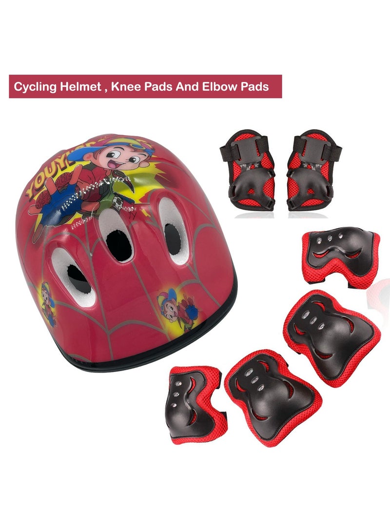 سبال مجموعة خوذة دراجة للأطفال مع واقيات ركبة وخوذة وكوع وواقيات معصم قابلة للتعديل للأطفال من سن 3 إلى 10 سنوات، مجموعة معدات حماية للأطفال للرياضة وركوب الدراجات والتزلج على الجليد والسكوتر - Image 1