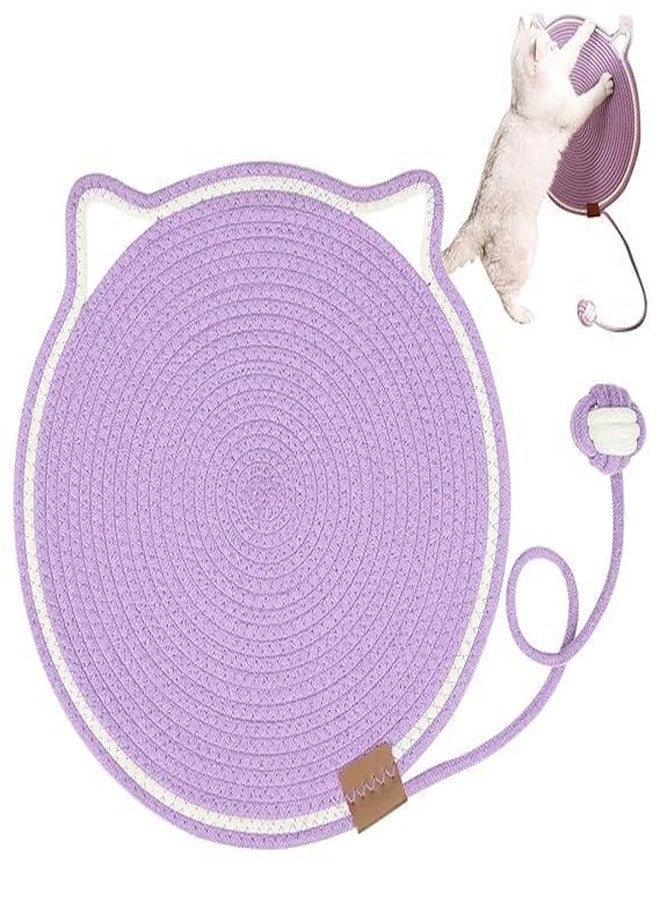 Birudmart Cat Scratcher Mat, Cotton Rope Cat Scratch Pad, 16.5'' Round Horizontal Floor Cat Scratching Pads for Indoor Cats, Cat Furniture Protector for Wall, Couch, Carpets, Sofa - Image 1