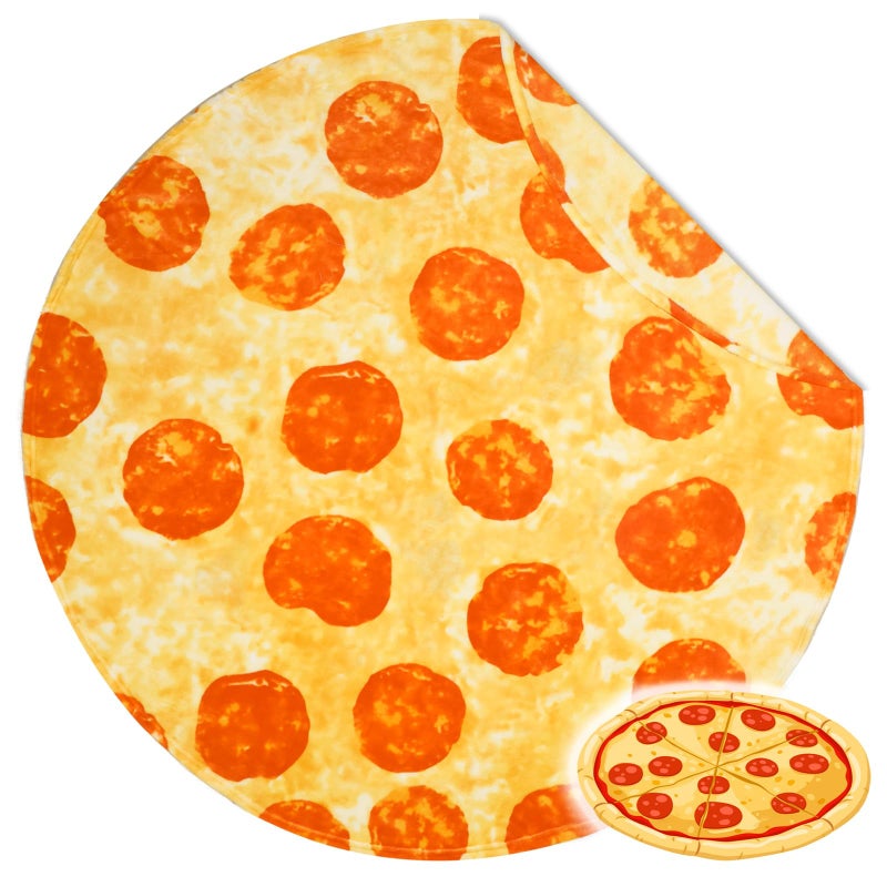 Bnuitland Pizza Funny Blanket 300 GSM Double Sided Giant Novelty Realistic Food Blanket with Pouch for Adults and Kids Super Soft Flannel Throw