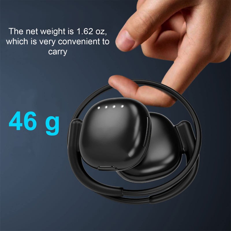 CHUYI Wireless Earphone Over Ear Wireless Bluetooth Headphones Behind The Head, Foldable Wireless Stereo Wrap Around Head Headset On-Ear Earphones for Workout Office Walking, 23Hrs Music Time (Black) - Image 3