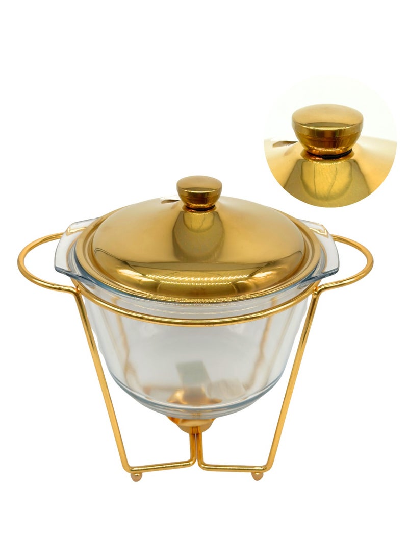القناص سخان بوفيه عميق  قزاز بايركس غطاء استيل ذهبي قاعده شمعة سعه 6 لتر - Image 4