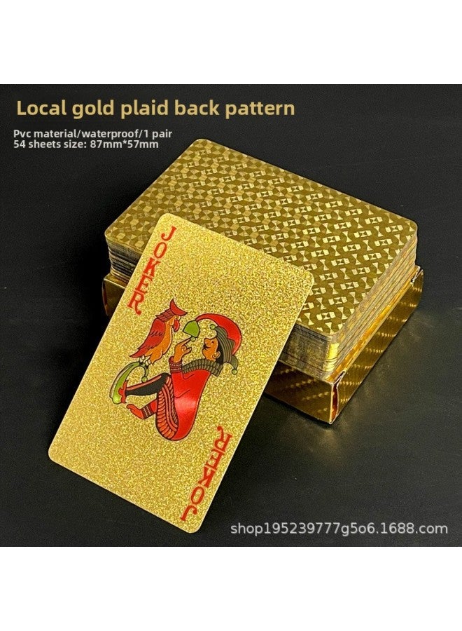 بطاقات لعب ذهبية سوداء من مادة البولي فينيل كلوريد مقاومة للماء، بطاقات إبداعية للملاك، غرفة الشطرنج والبطاقات، النادي