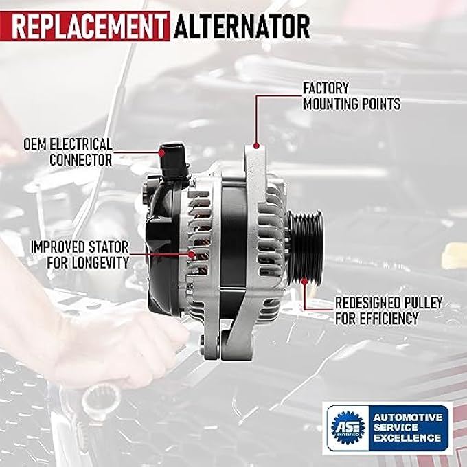AA Ignition Replacement Alternator - Replaces Part 11391, 104210-5920, 31100-RGW-A01, AL1311X - Compatible with Acura and Honda 3.5L, 3.7L V6 - MDX, RL, TL, TSX, ZDX, Odyssey, Pilot, Ridgeline - Image 4