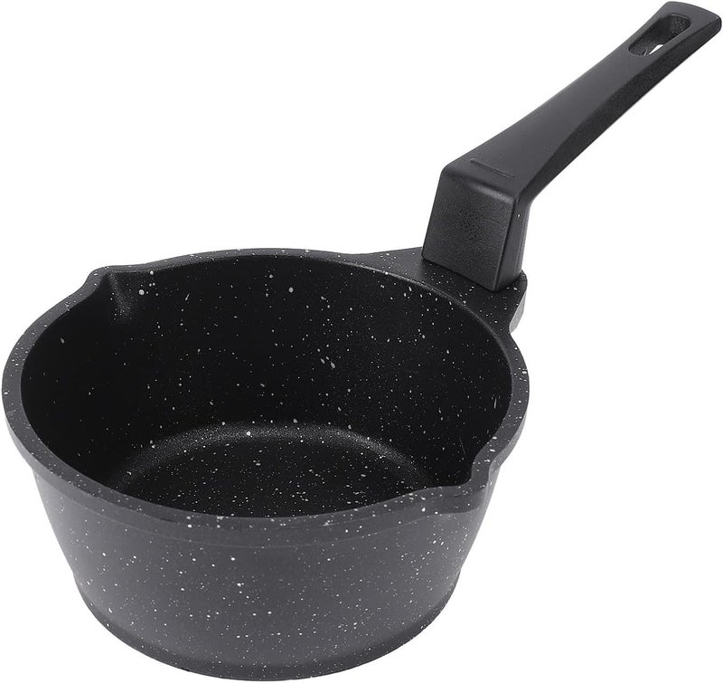 Hot Oil Pan, Aluminum Alloy Maifan Stone Nonstick Coating Compact Deep Design Milk Pan, Small Sauce with Handle for Chocolate Butter Milk Heating (Style 1) - Image 3