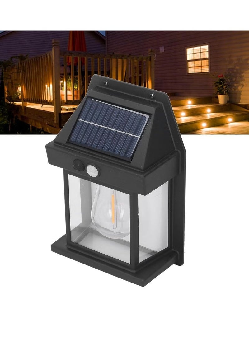 ELTRAZONE Solar Motion Sensor Wall Lamp – Wireless Waterproof LED Wall Sconce, Outdoor Solar-Powered Lighting, Automatic Dusk-to-Dawn Sensor, Energy-Efficient Black LED Wall Light for Garden, Patio, and Walkways  - Image 1