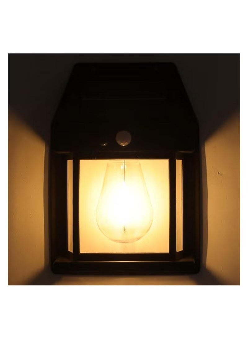ELTRAZONE Solar Motion Sensor Wall Lamp – Wireless Waterproof LED Wall Sconce, Outdoor Solar-Powered Lighting, Automatic Dusk-to-Dawn Sensor, Energy-Efficient Black LED Wall Light for Garden, Patio, and Walkways  - Image 2
