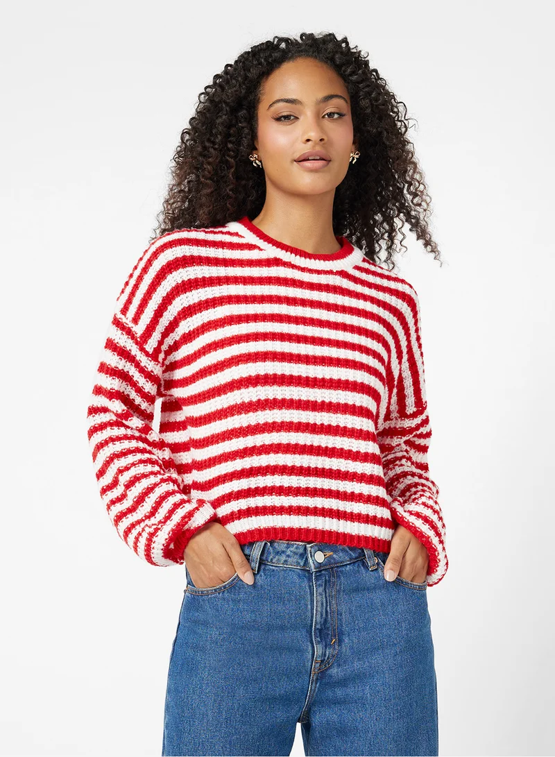 جينجر Oversize Stipe Knitted Sweater