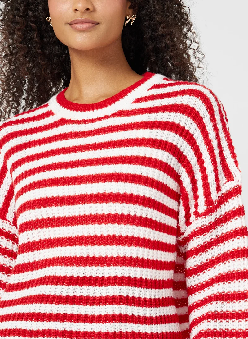 Ginger Oversize Stipe Knitted Sweater