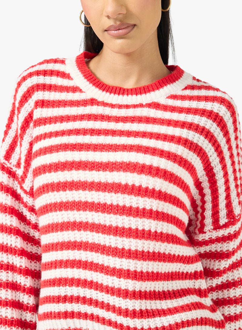 Ginger Oversize Stipe Knitted Sweater - Image 3