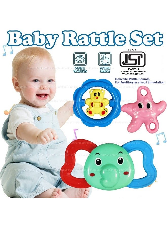 فنبلاست مجموعة خشخيشة FunBlast للأطفال من عمر 0 إلى 6 أشهر - ألعاب خشخيشة وعضاضة للأطفال، لعبة خشخيشة صوتية للأطفال حديثي الولادة، ألعاب تنمية مبكرة للأطفال، هدايا إرجاع للأطفال (تصميم متنوع) - Image 3