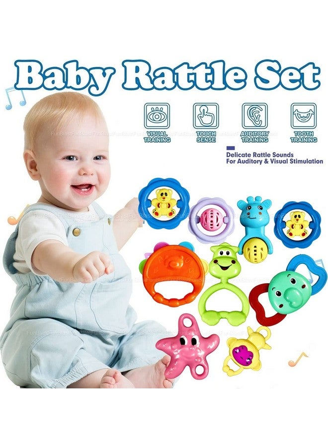 فنبلاست مجموعة خشخيشة FunBlast للأطفال من عمر 0 إلى 6 أشهر - ألعاب خشخيشة وعضاضة للأطفال، لعبة خشخيشة صوتية للأطفال حديثي الولادة، ألعاب تنمية مبكرة للأطفال، هدايا إرجاع للأطفال (تصميم متنوع) - Image 4