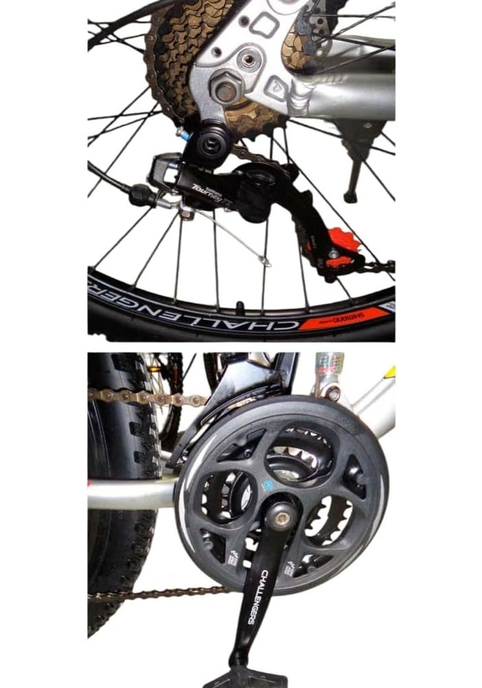 Challengers Aluminum 24-Speed Rectangular Mountain Bike, Size 27.5, Black/Yellow - Image 4