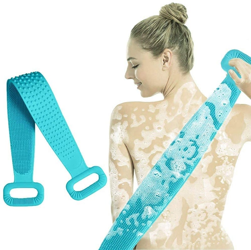 Elecsera Silicone Body Back Scrubber Bath Brush Washer Scrubber Loofah For Bathing Double Side Bathing Brush for Skin Deep Cleaning Massage Easy to Clean For Men Women - Image 1