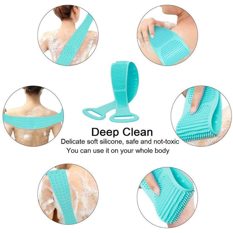 Elecsera Silicone Body Back Scrubber Bath Brush Washer Scrubber Loofah For Bathing Double Side Bathing Brush for Skin Deep Cleaning Massage Easy to Clean For Men Women - Image 3