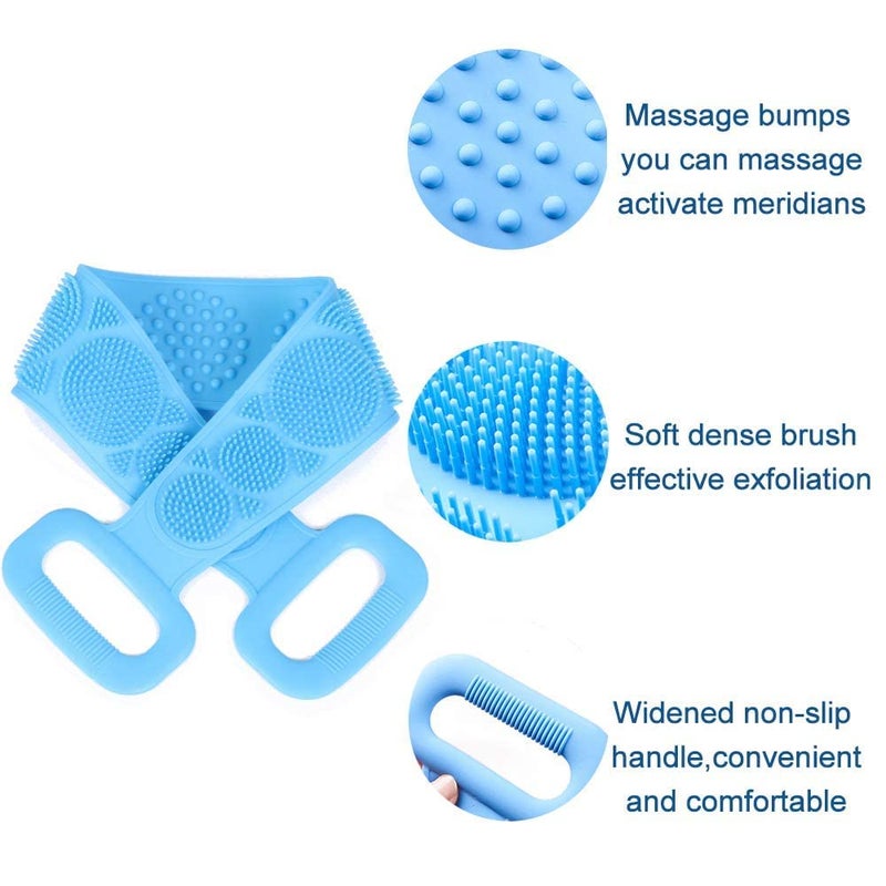 Elecsera Silicone Body Back Scrubber Bath Brush Washer Scrubber Loofah For Bathing Double Side Bathing Brush for Skin Deep Cleaning Massage Easy to Clean For Men Women - Image 5