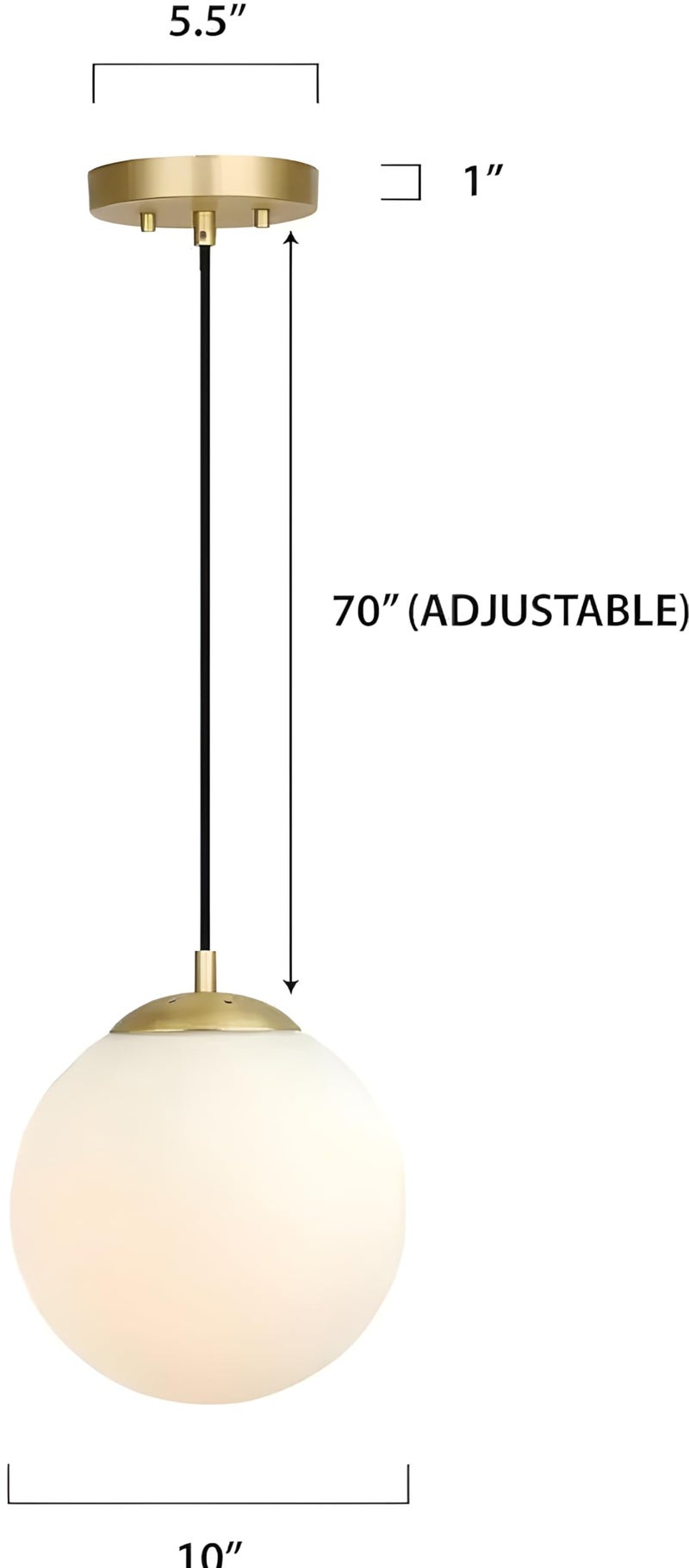 RBSK with Bulb Golden Metal & Glass (Ball Shaped) Hanging Pendant Light for Living Room Modern/Hanging Lamps for Bedroom/Pendant Lights for Home Decoration (E27 Bulb Holder) - Image 5