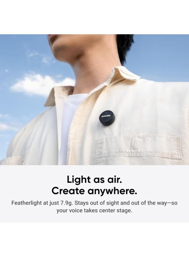 Insta360 Mic Air Transmitter, 7.9g Ultralight, Wireless Microphone X5/Ace Pro 2, Noise Cancelling, Vlog, Streaming - Image 5