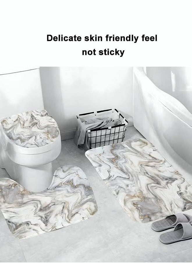 4PCS Printed Shower Curtain Set Polyester Material Golden Black Marble Pattern Thickened Shower Curtain Set Includes Floor Mat Toilet Seat Cover Anti-skid Pad At The Bottom of Toilet Ring and Shower C - pzsku/ZA747BE224BDCA2FF8243Z/45/_/1710987988/bd701a2b-469c-46ca-ba12-5345c4e93068