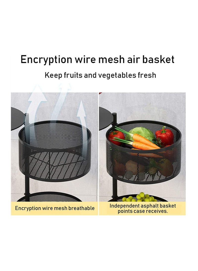 BLOOMING TIME 4 Layer Kitchen Storage Rack Rotating Vegetable Floor Standing Household Shelf - Image 4