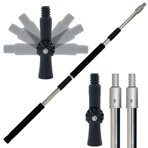 Greeily Paint Roller Extension Pole, 4ft to 12ft Paint Extension Pole Multi-Purpose Splicing Adjustment Long for Spider Brush Outdoor Spray Painting Roller Cleaning and Chandelier Replacement - Image 1