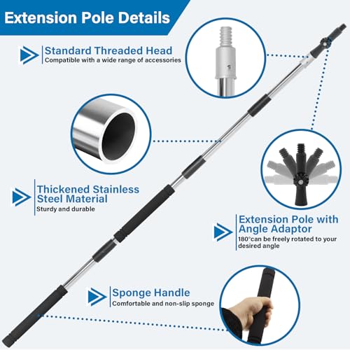 Greeily Paint Roller Extension Pole, 4ft to 12ft Paint Extension Pole Multi-Purpose Splicing Adjustment Long for Spider Brush Outdoor Spray Painting Roller Cleaning and Chandelier Replacement - Image 3
