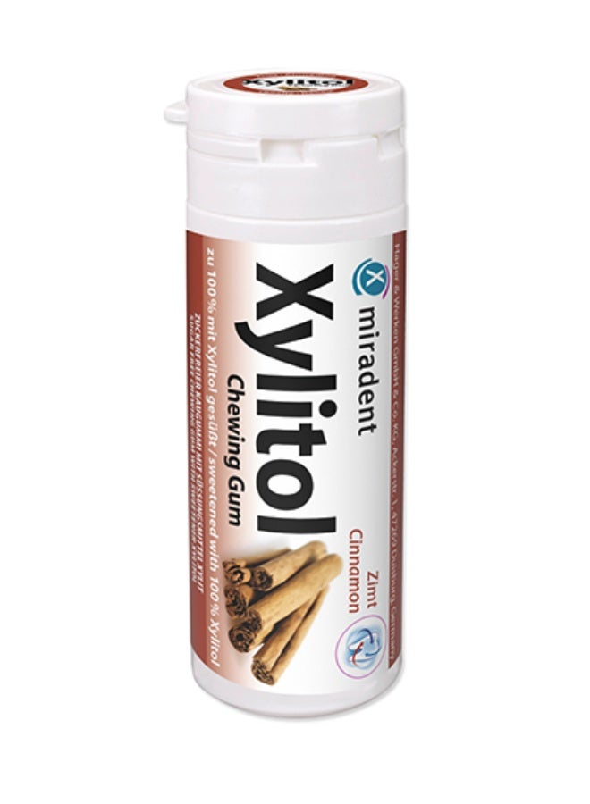 Miradent Xylitol Chewing Gum Cinnamon Flavor Sugar Free 30g - Image 1