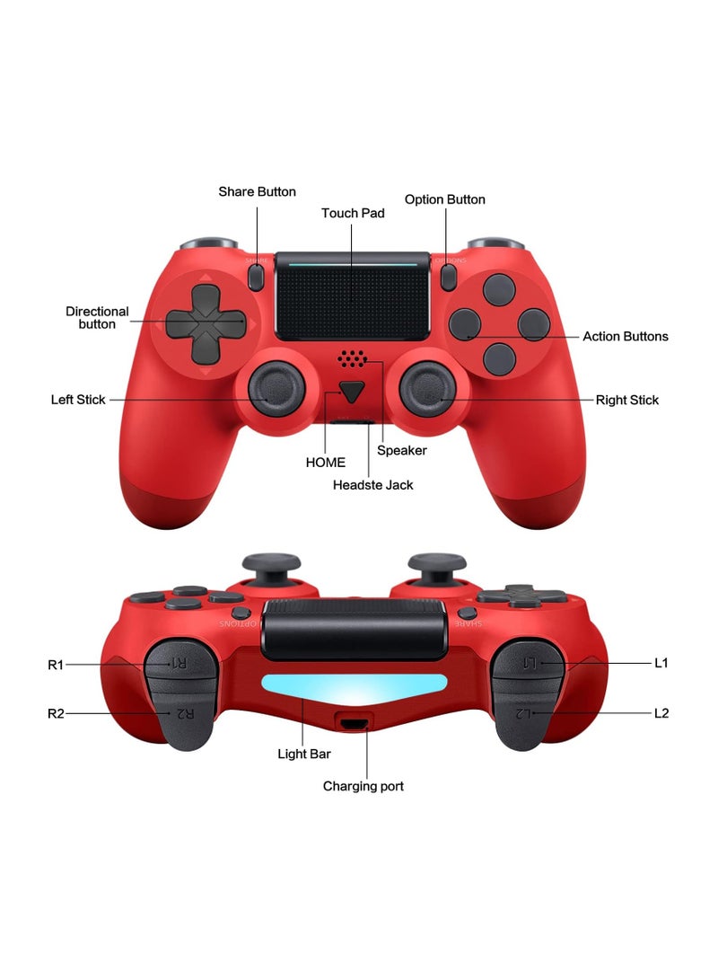 Wireless Controller for PlayStation 4/Slim/Pro with Dual Vibration Joystick Remote Control with Charging Cable (1000mAh) - Image 3