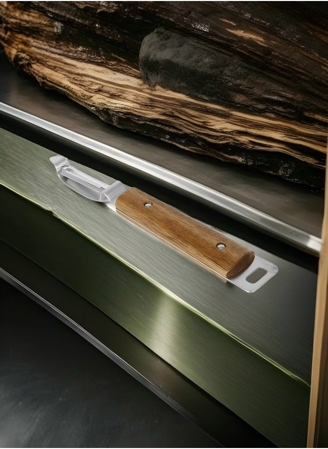 C&E Stainless Steel Peeler with Natural Wooden Grip  - Image 3