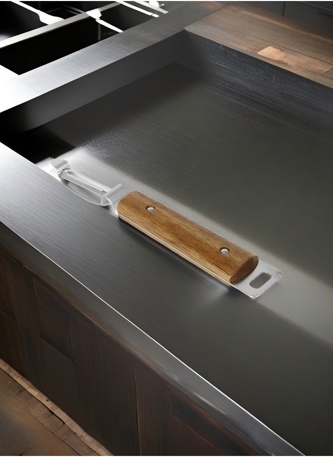 C&E Stainless Steel Peeler with Natural Wooden Grip  - Image 4