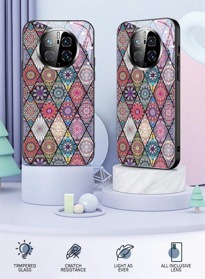 GROIC Compatible with Huawei Mate 50 Pro Phone Case Vintage Design Full Body Protective Scratch-Resistant Cover Shockproof Anti-Scratch Glass Case for Mate 50 Pro 6.74‘’ - Image 2