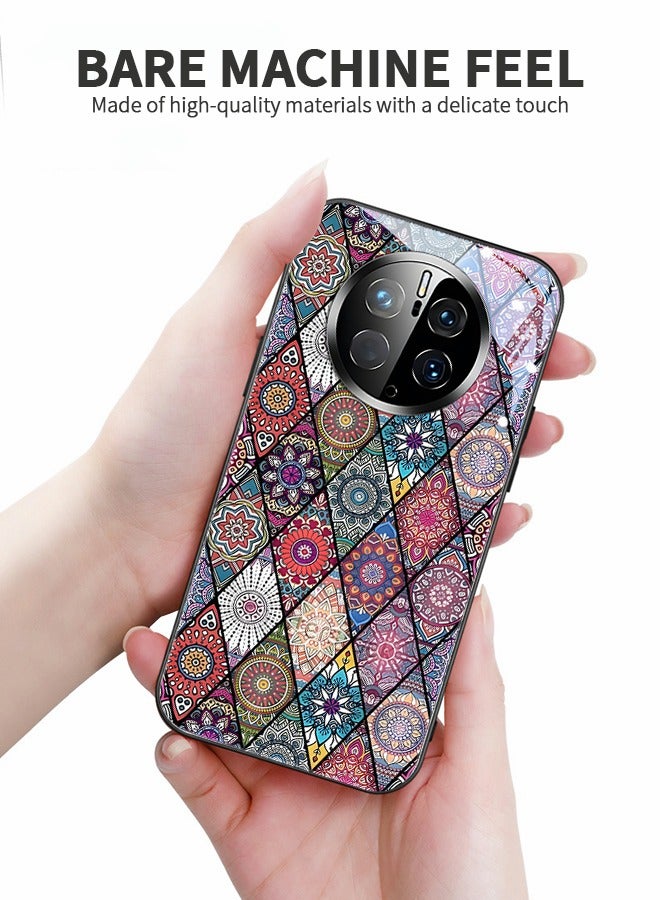 GROIC Compatible with Huawei Mate 50 Pro Phone Case Vintage Design Full Body Protective Scratch-Resistant Cover Shockproof Anti-Scratch Glass Case for Mate 50 Pro 6.74‘’ - Image 3