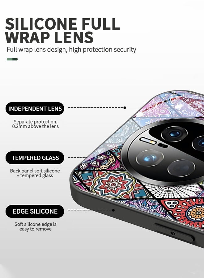 GROIC Compatible with Huawei Mate 50 Pro Phone Case Vintage Design Full Body Protective Scratch-Resistant Cover Shockproof Anti-Scratch Glass Case for Mate 50 Pro 6.74‘’ - Image 5