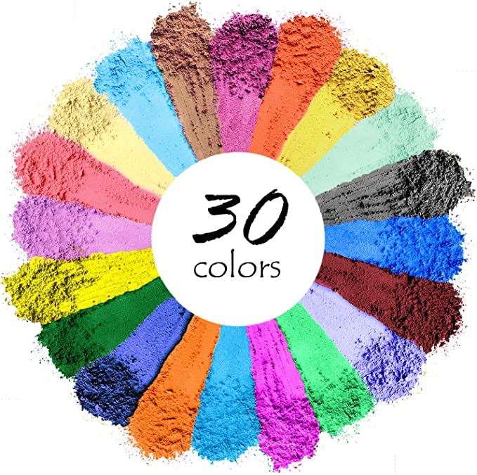 KEDIA MINERALS Kedia Minerals Mica Powder 30 Colors for Candle Making Arts and Crafts Different Colors Art Resin Multicolor 10g Each Pack of 30 Jar Packing  - Image 1