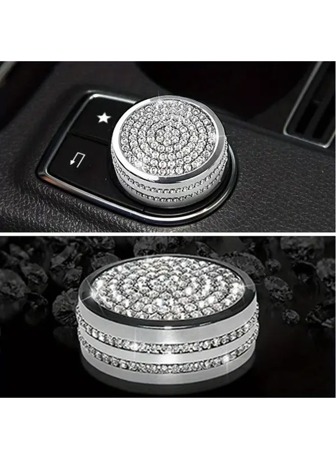 غطاء زخرفي من حجر الراين لزر الوسائط المتعددة في الكونسول الوسطي، قطعة واحدة - Image 3